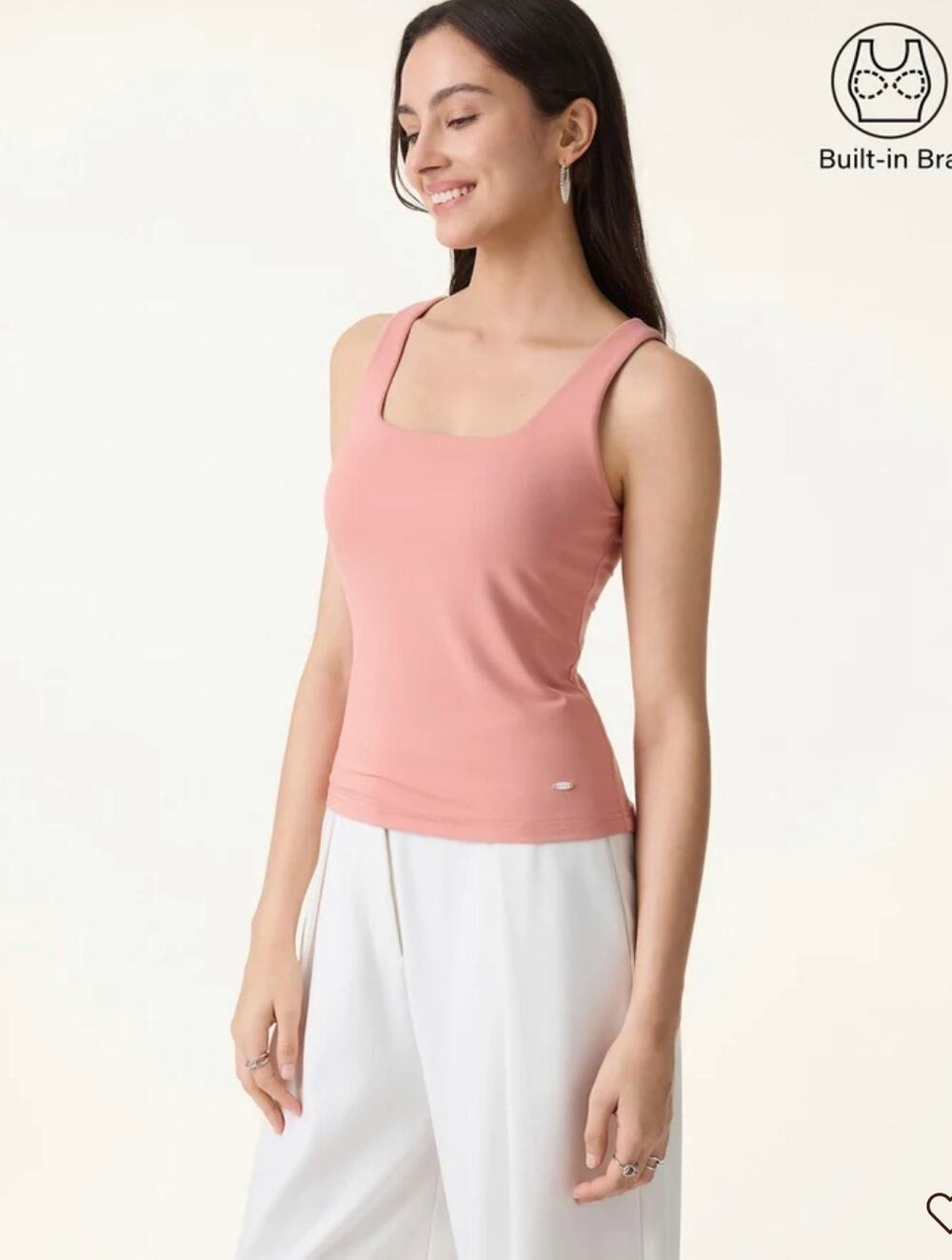 NWT OGL Sahara Pink Criss Cross Off Shoulder Built-In Bra Top Women Size XL